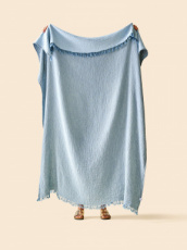 A00 Fouta Gaze de Coton Bleu - SU24-P01 A00 Fouta Gaze de Coton Bleu - SU24-P01