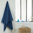 A01 Fouta Eponge Unie Bleue Marine - FEP20