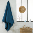 A02 Fouta Eponge Unie Bleue Canard - FEP08