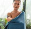 A02 Fouta Eponge Unie Bleue Canard - FEP08 A02 Fouta Eponge Unie Bleue Canard - FEP08