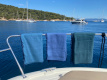 A02 Fouta Eponge Unie Bleue Canard - FEP08