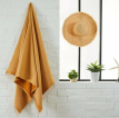 A04 Fouta Eponge Unie Jaune Moutarde - FEP07