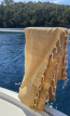 A04 Fouta Eponge Unie Jaune Moutarde - FEP07