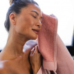 A05 Fouta Eponge Unie Rose Poudrée - FEP12