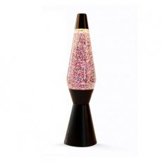 A16 Lavalamp raket zwart roze glitter - XL2344