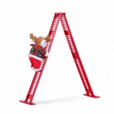 Kerstdecoratie  klimmend rendier op ladder- 37271 Kerstdecoratie  klimmend rendier op ladder- 37271