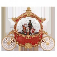 Kerstdecoratie Rode koets met kerstman- 65079 Kerstdecoratie Rode koets met kerstman- 65079