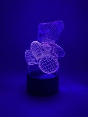 L05 3D Illusion led lampe ours avec coeur - 61073